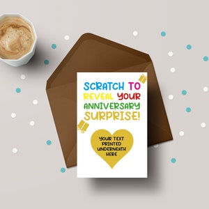 Grattez pour révéler votre surprise d'anniversaire ! - Carte de vœux d'anniversaire personnalisée et amusante - GC128