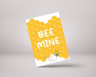 Bee Mine! - Husband Wife Valentine's Personalised Bee Greeting Card GC191