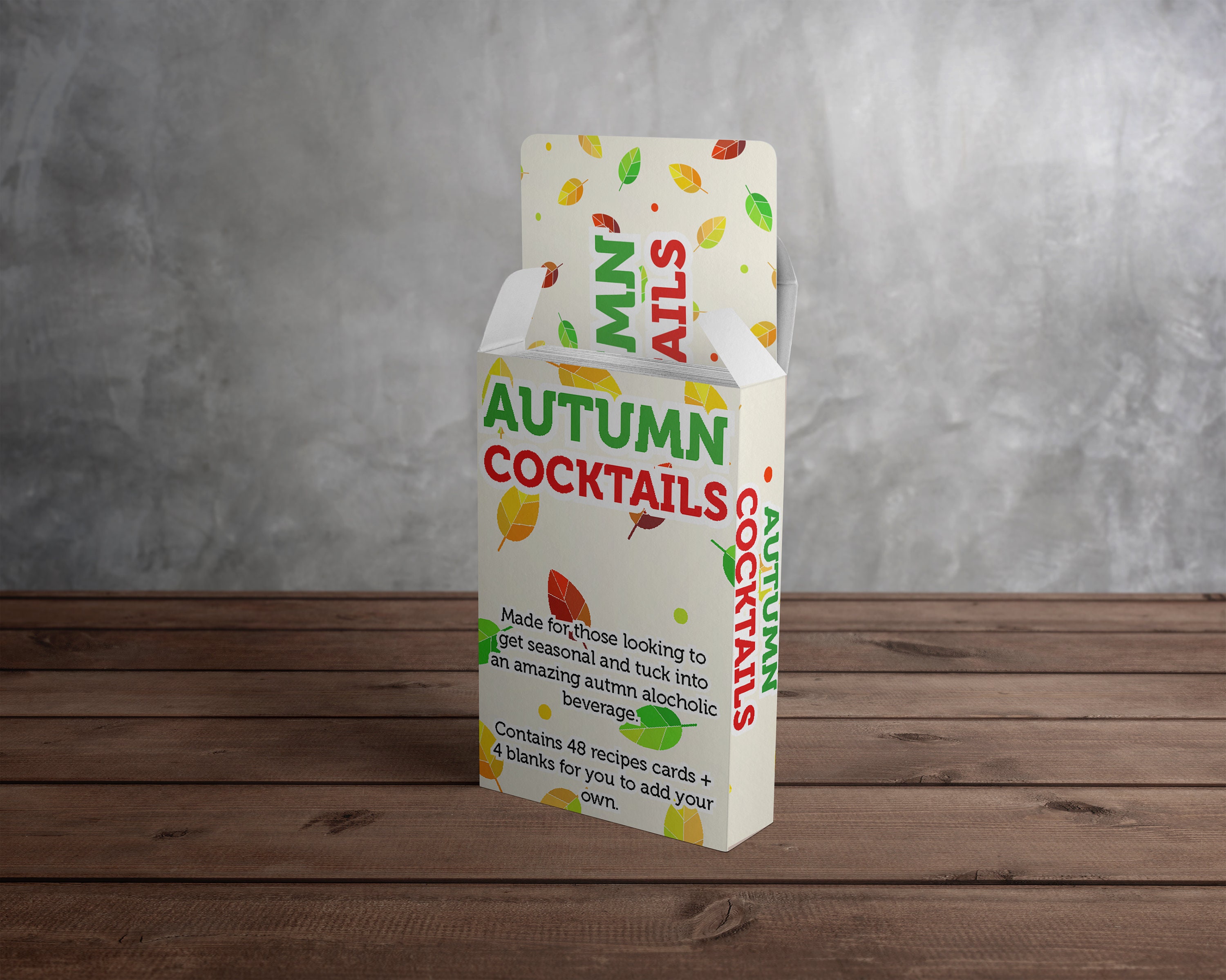 Autumn Cocktail Recipe Cards, 52 Cocktail Making Card Pack, Date Night/Part