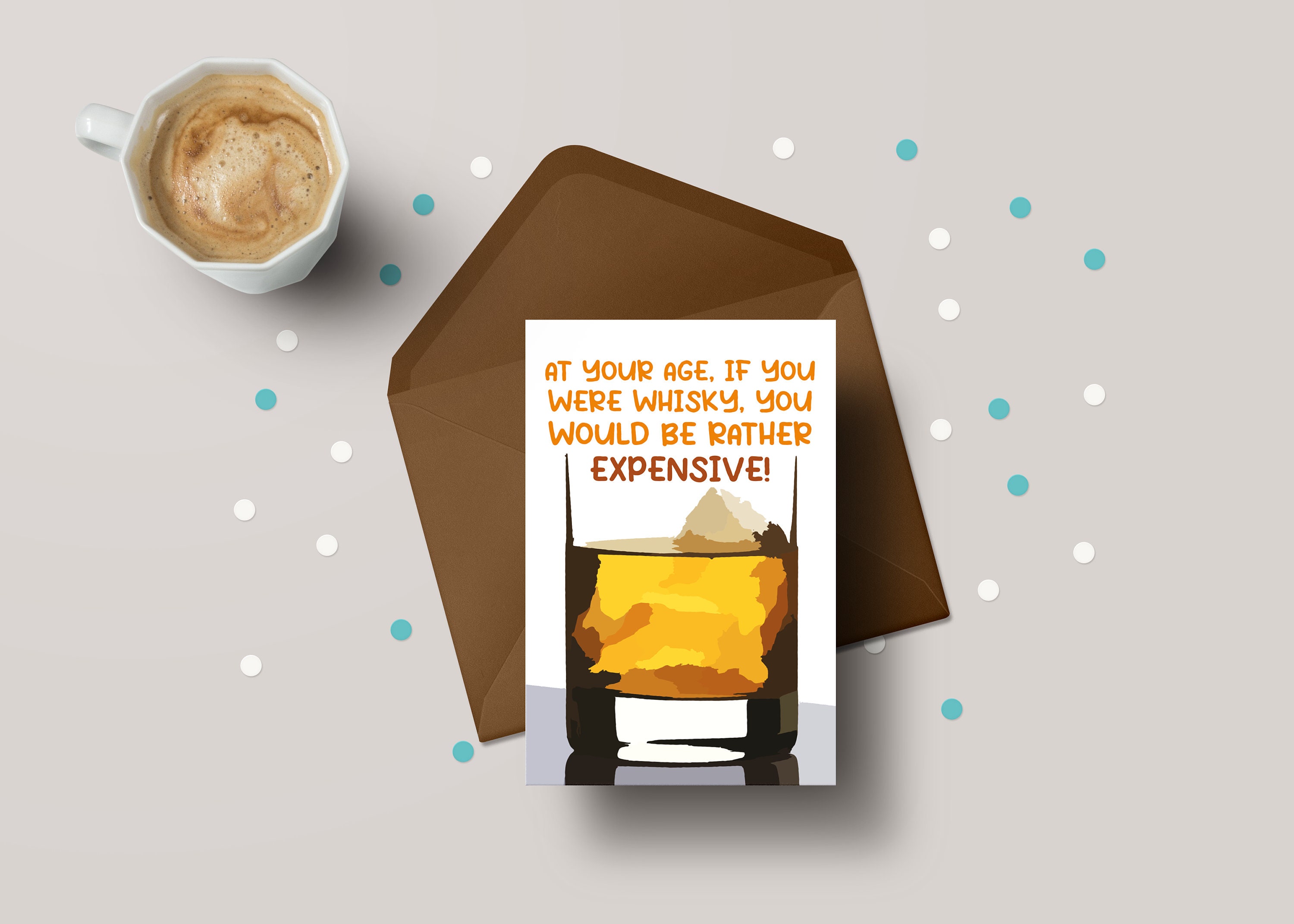Funny Whisky Birthday Card - Personalised At Your Age Greeting Card