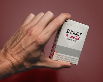 Insult A Week 18+ - Funny Rude Card Pack, Friend Birthday Present - Stocking Filler / Birthday Present