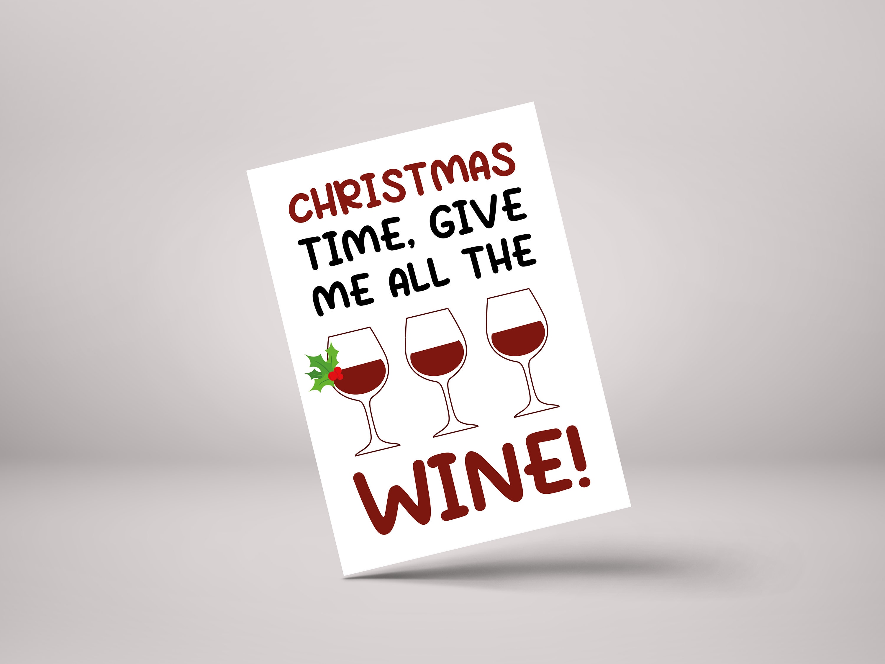 Christmas Wine Card - Funny Xmas Prosecco Greeting Card