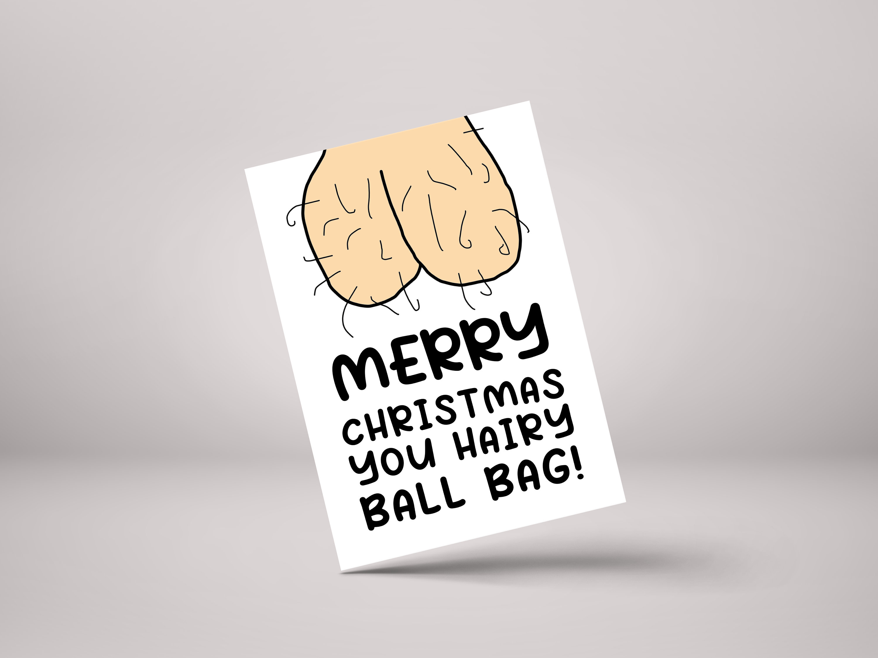 Hairy Ballbag Christmas Card - Funny Sibling Xmas Greeting