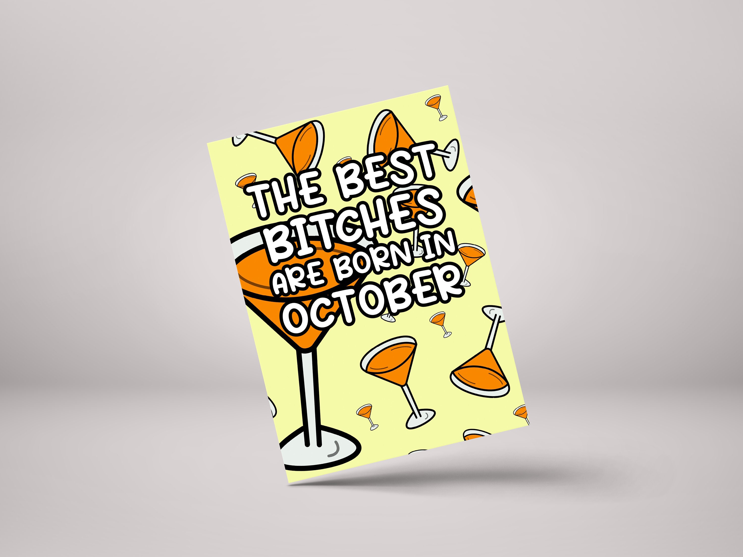 October Birthday Card - Funny Best Bitches Personalised