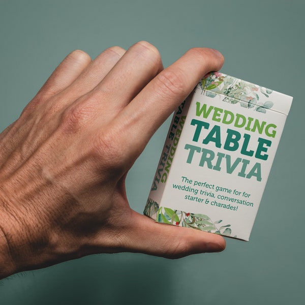Wedding Table Trivia Cards, Conversation Starters - 52 Pack - Reception Ice Breakers Guest Entertainment Table Games Wedding - Card Pack
