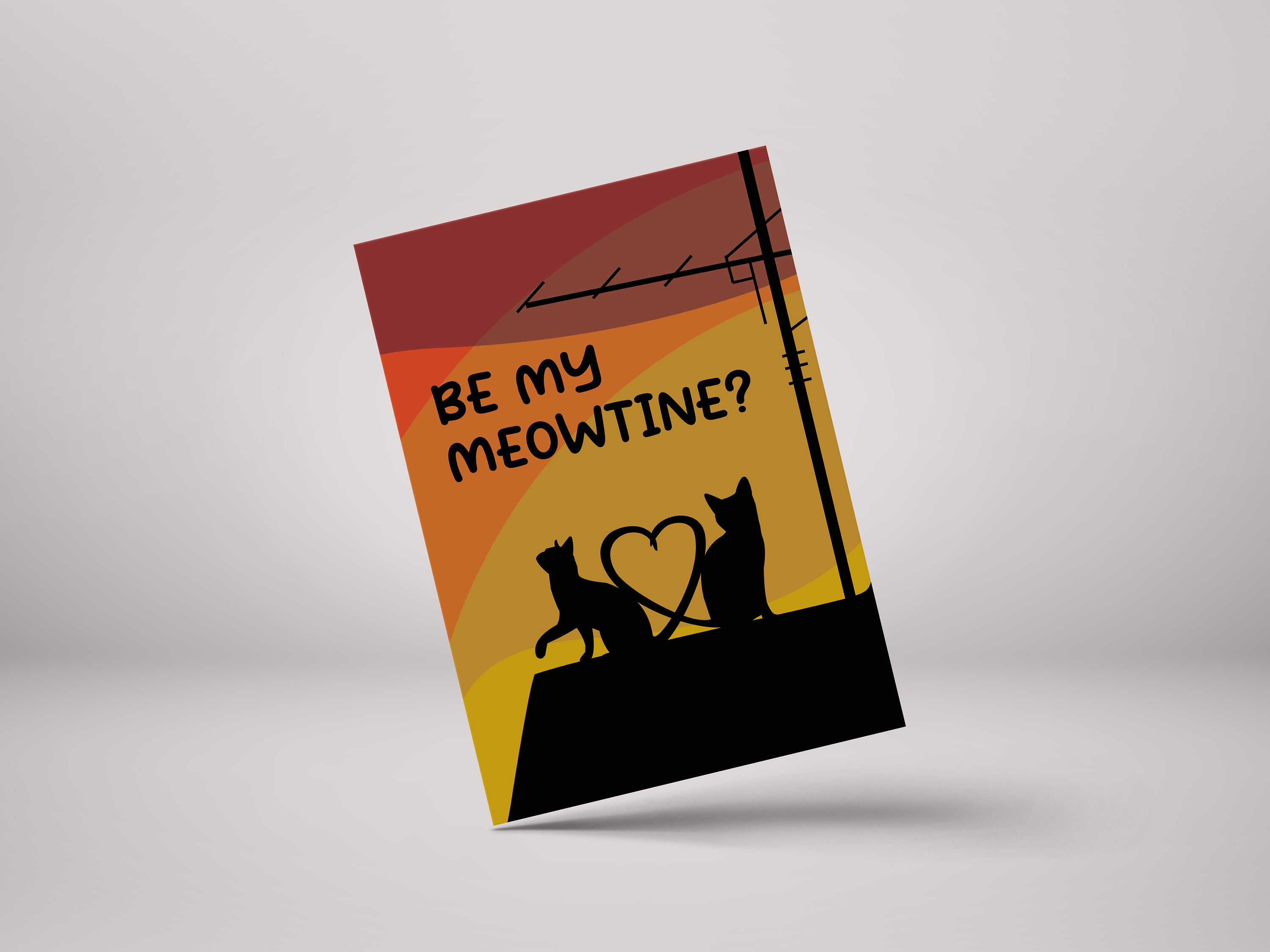 Cat Valentine's Card - Naughty 'Meowtine' Husband Wife' for Husband/Wife
