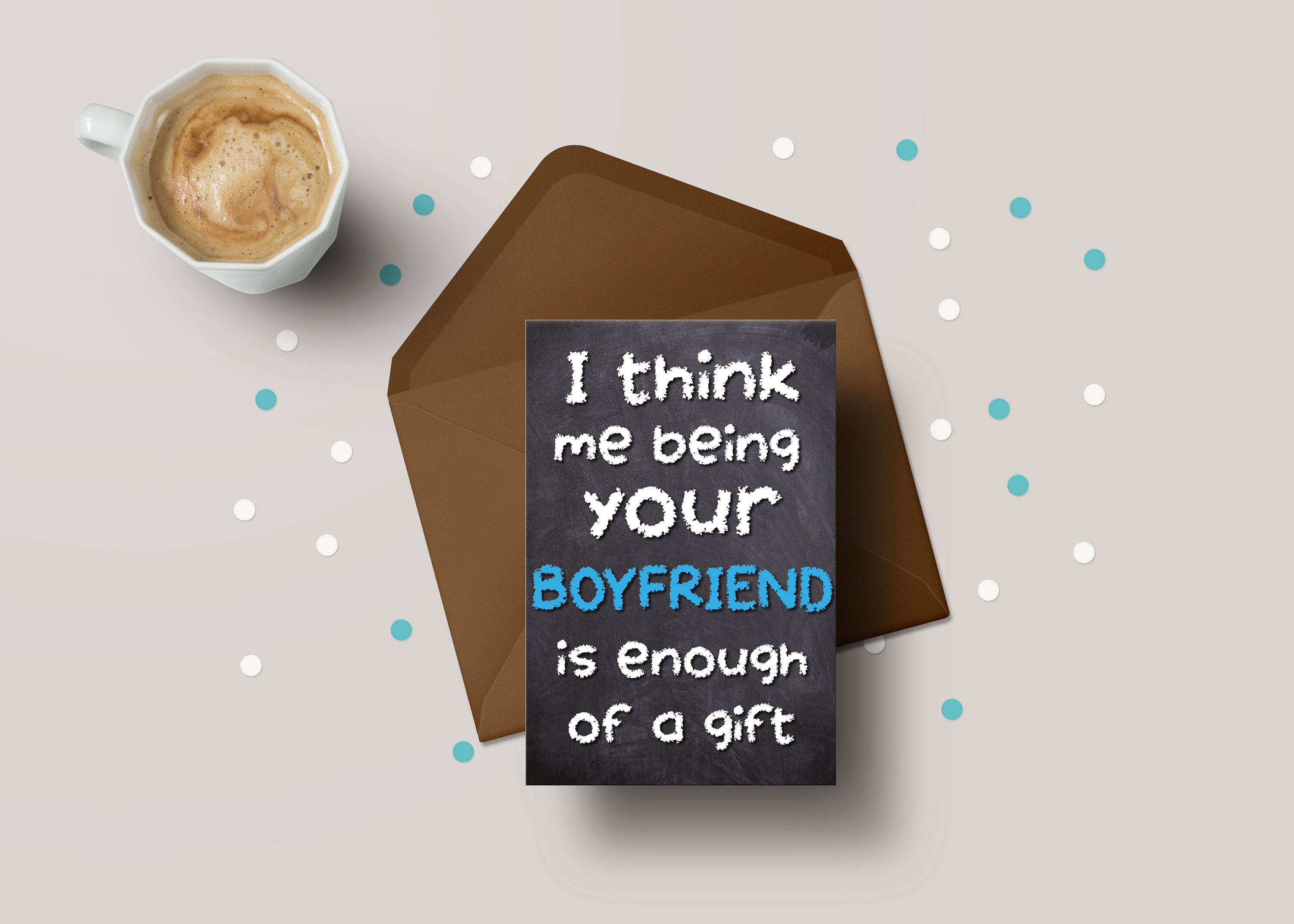 Boyfriend Enough Gift, Husband Birthday Anniversary Greeting Card