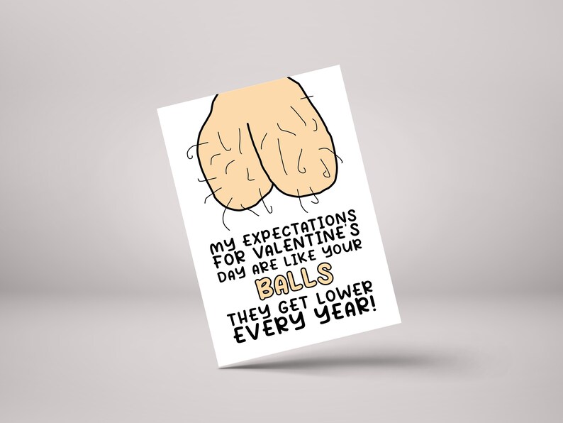 Rude Valentine's Card - Expectations Like Balls - Personalised Gift