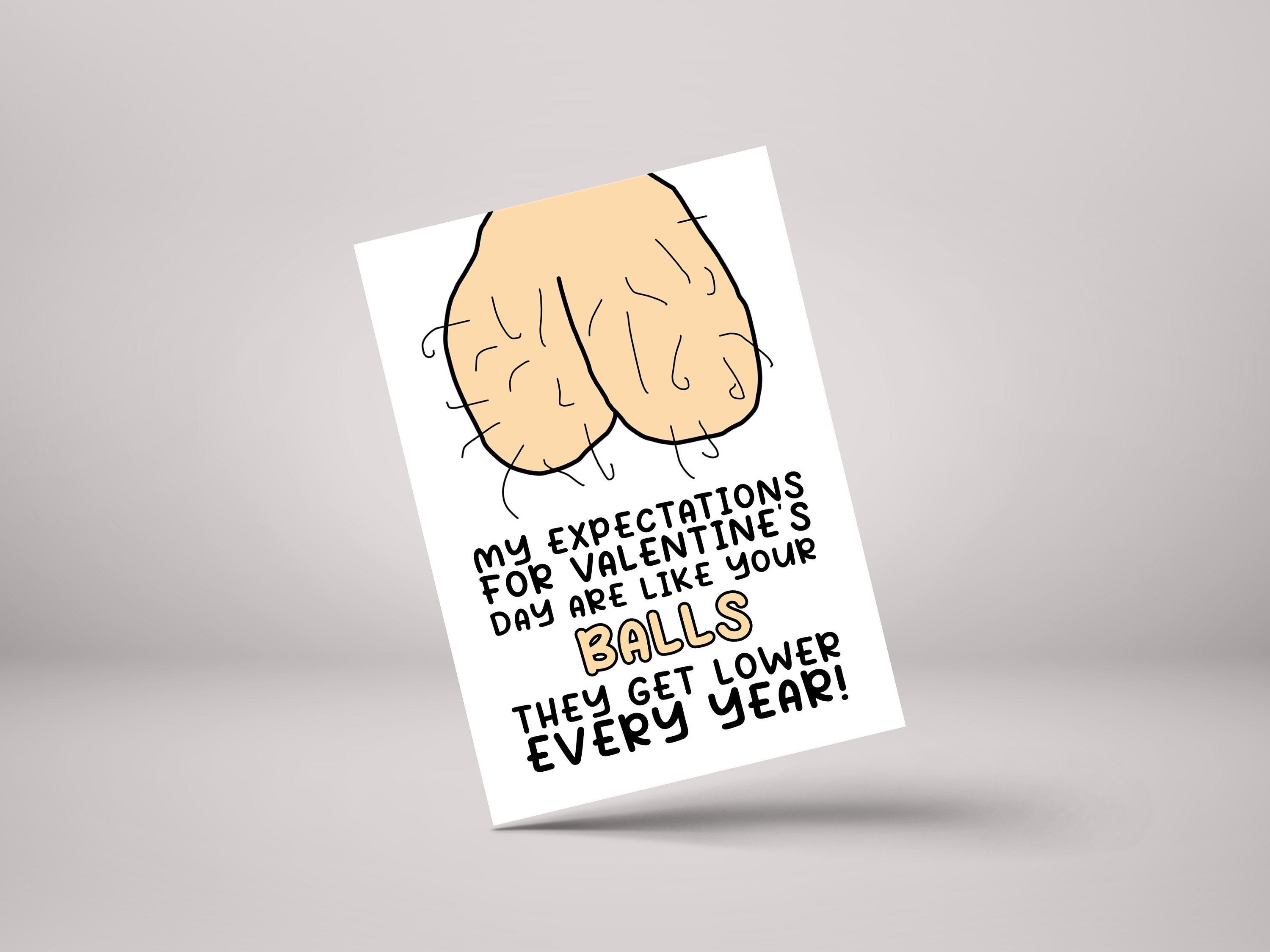 Rude Valentine's Card - Expectations Like Balls - Personalised Gift