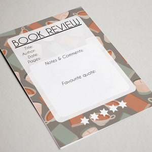 A6 Book Review Notepad - 50 Pages (Book Journal, Reading Journal, Book Tracker, Date Night)