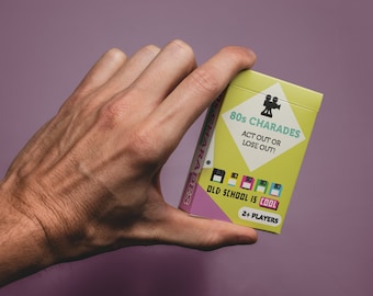 80s Charades / Decades Game - 52 Cards with 96 Playful Prompts (Charades for Adults/Family, Christmas Game and Holiday Games)