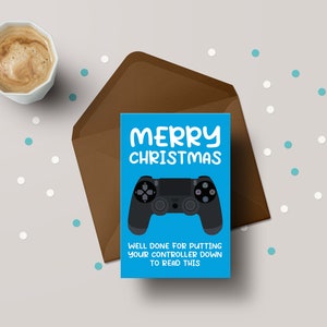 Merry Christmas Controller Down - PS4! - Funny Personalised Christmas Greeting Card - GCXM05