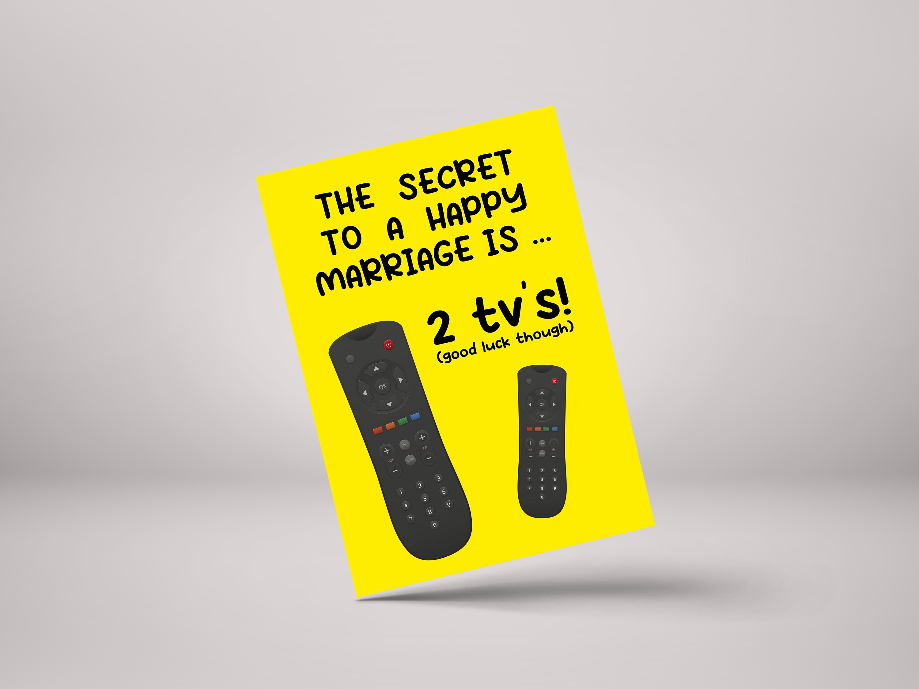 Wedding Card - Secret to Happy Marriage - Engagement Greeting Card Funny En