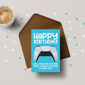 ¡Feliz cumpleaños Playstation 5 PS5 Controller Down! - Tarjeta de felicitación de cumpleaños funny gamer - GC19