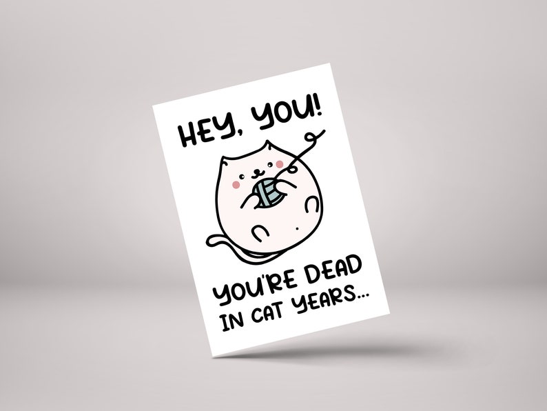 Funny Rude Cat Years Birthday Card - Age Old Greeting