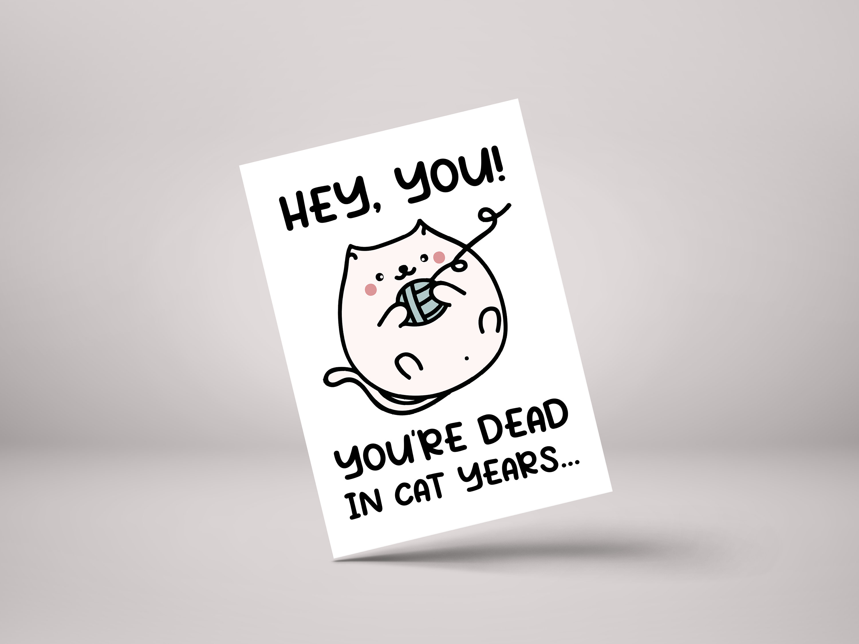 Funny Rude Cat Years Birthday Card - Age Old Greeting
