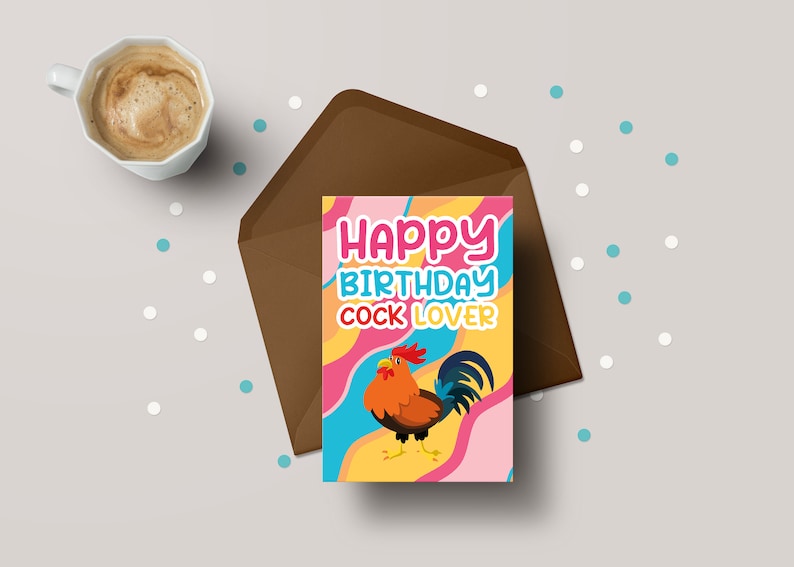 Funny Birthday Card for Him - Happy Birthday Cock Lover
