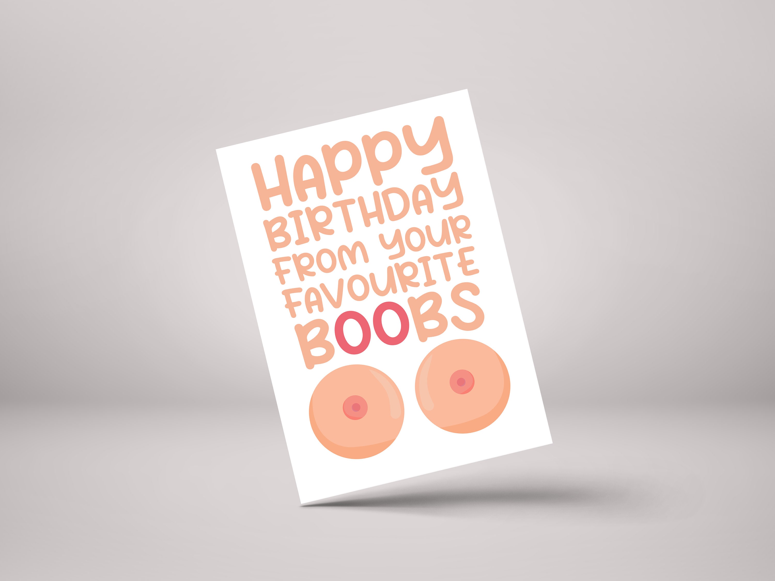Funny Rude Boobs Birthday Card for Boyfriend/Husband - Adult Humour