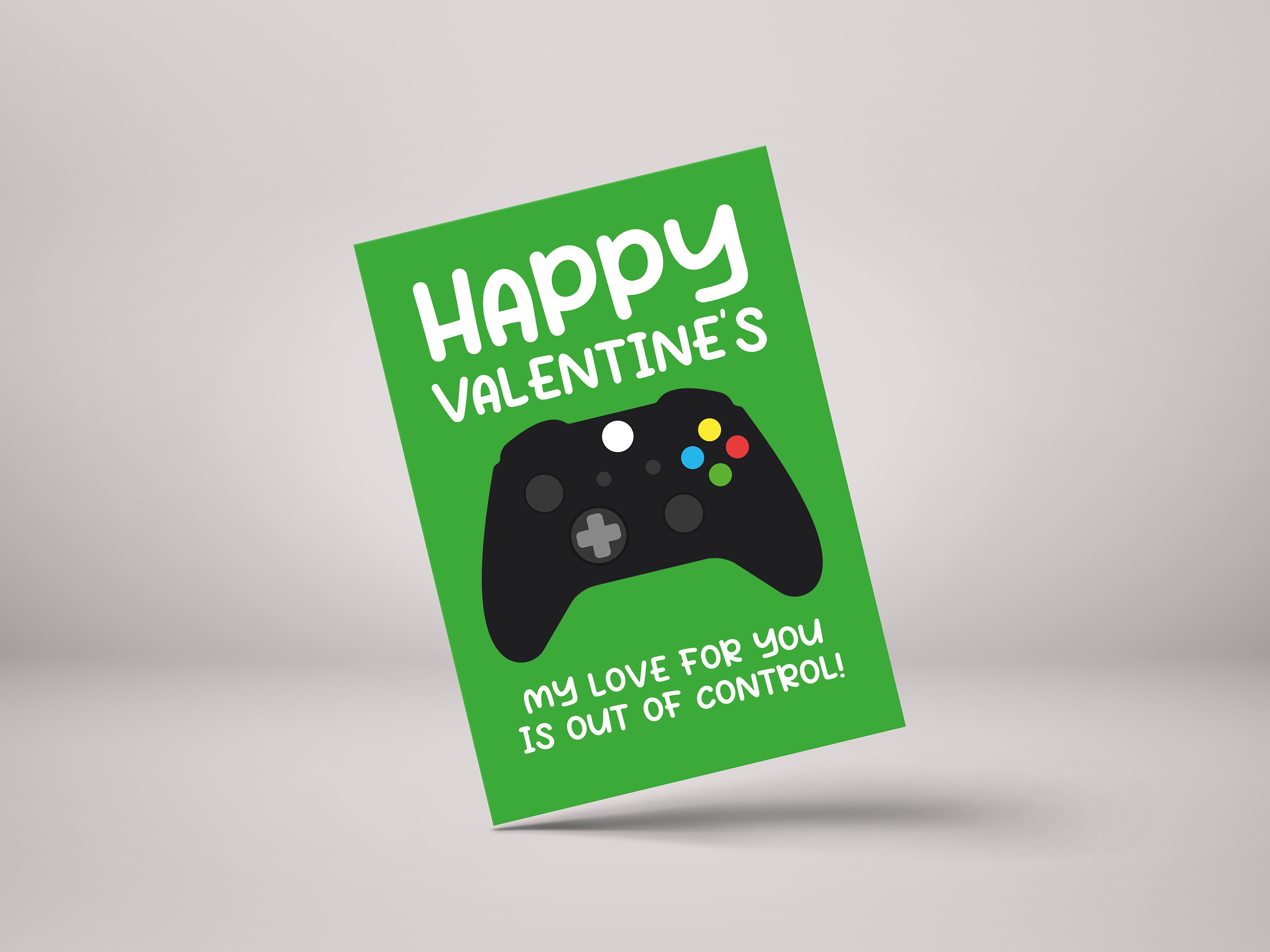 Gamer Valentine Card - Funny Xbox Love - F*ck*ng Out of Control