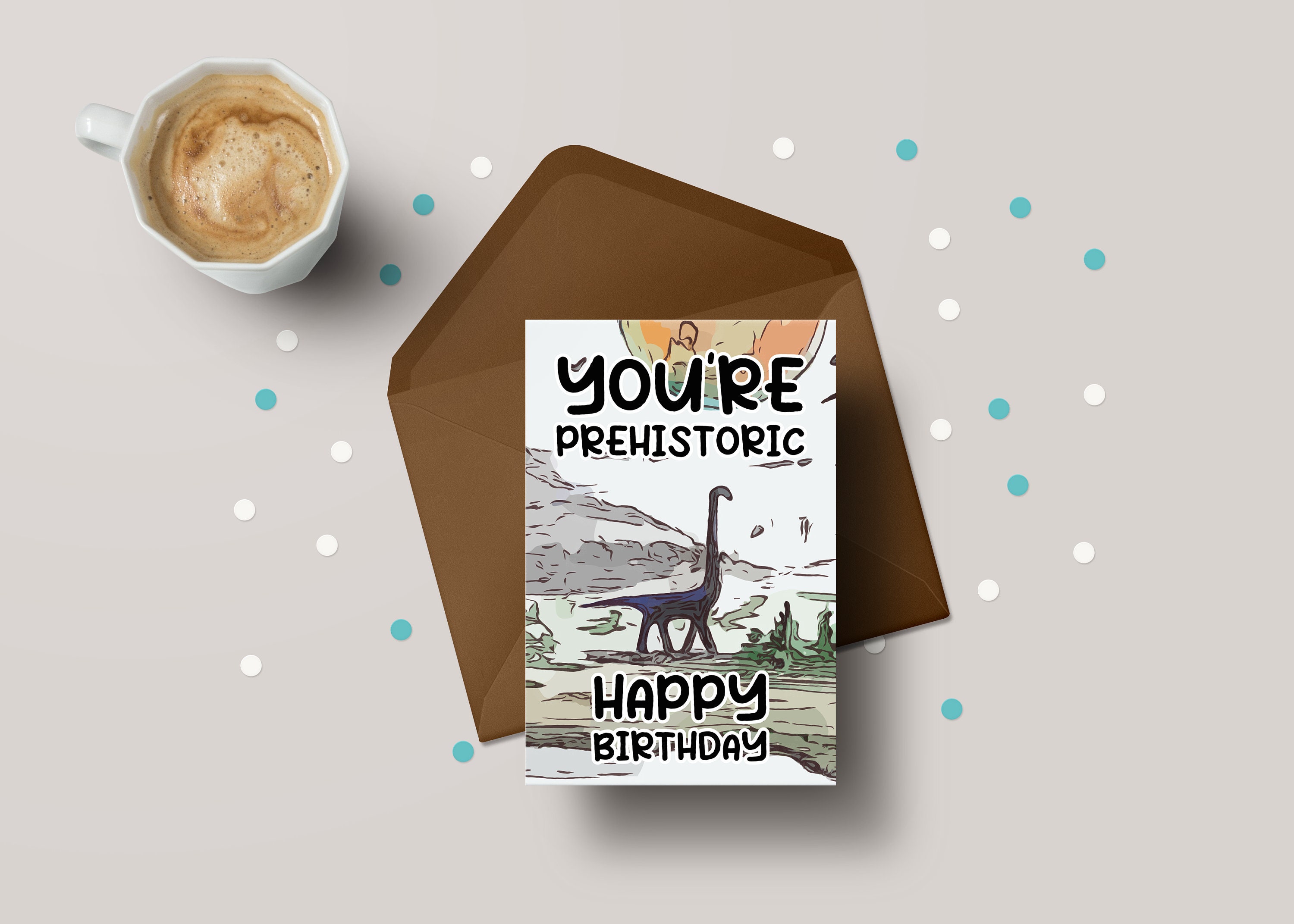 Rude Birthday Card - Prehistoric Funny Greeting for Old Age