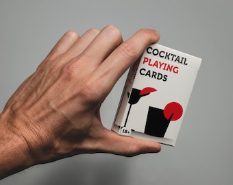 Cocktail Playing Cards - Cocktail Making Card Pack with 52 Cards - Date Night / Party / Stocking Filler / Birthday Present