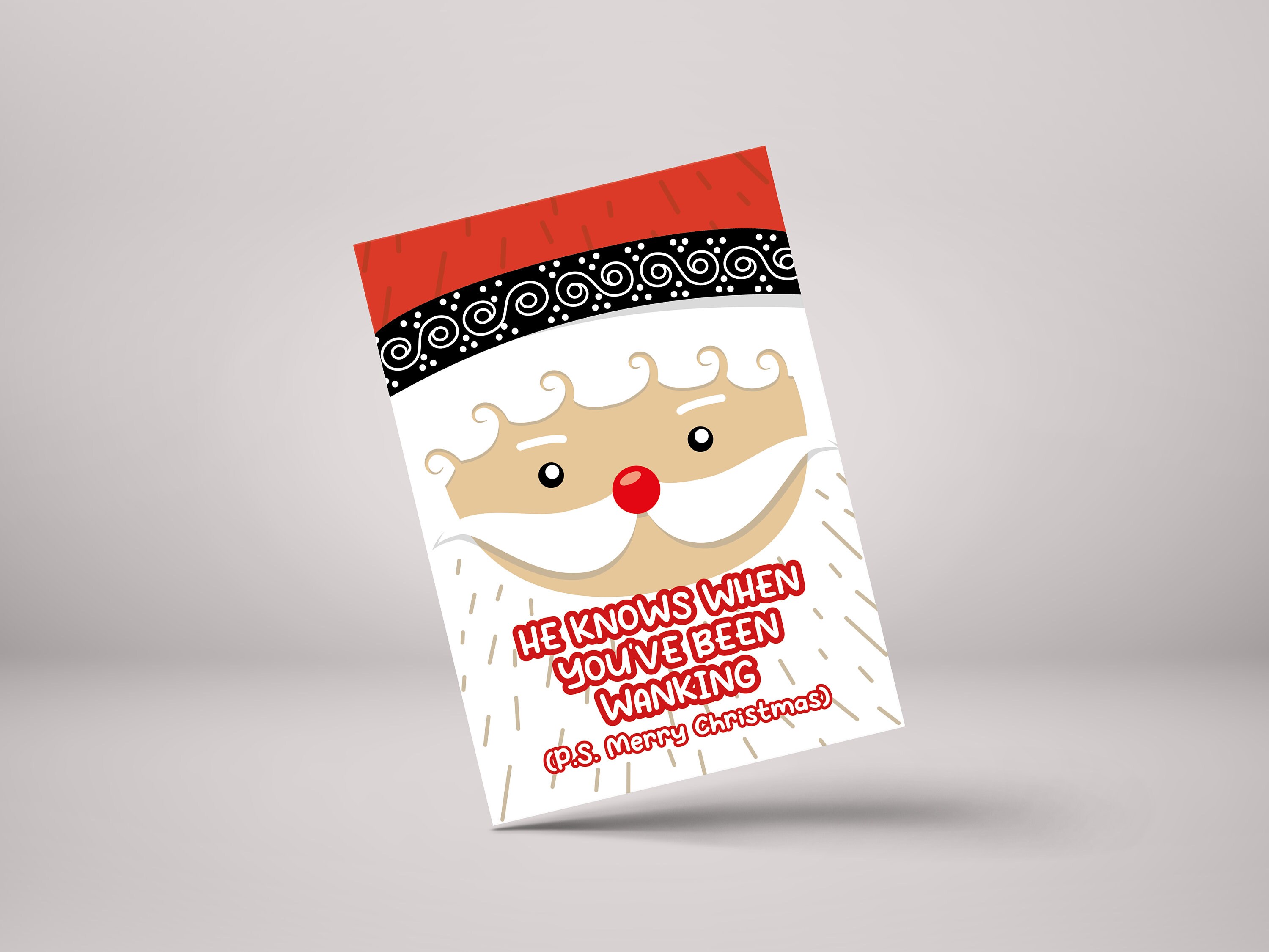 Naughty Santa Wanking Christmas Card – Funny Adult Xmas Card