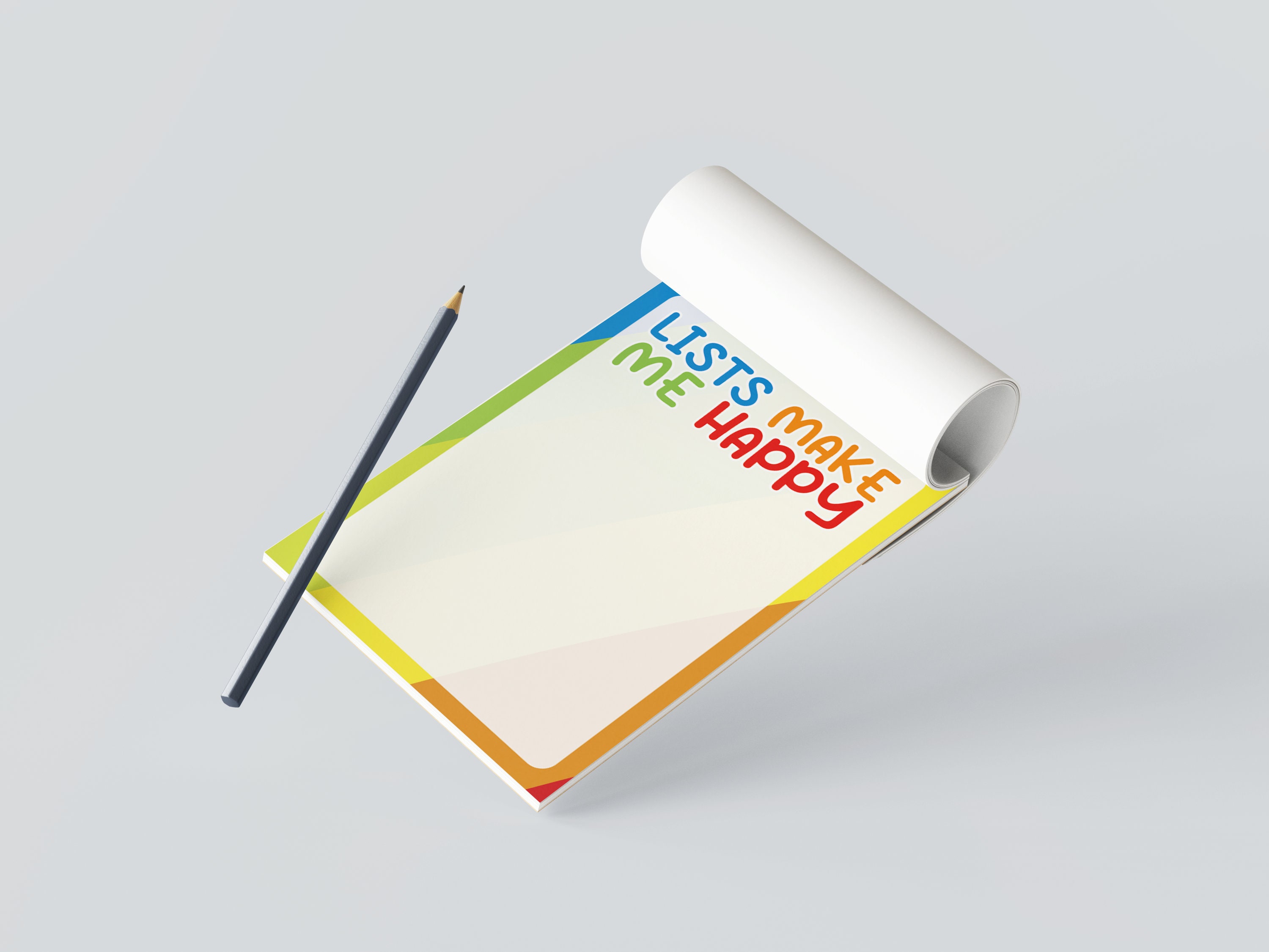 Lists Make Me Happy Notepad - Self-Care & Mental Wellbeing A6 Mental Health