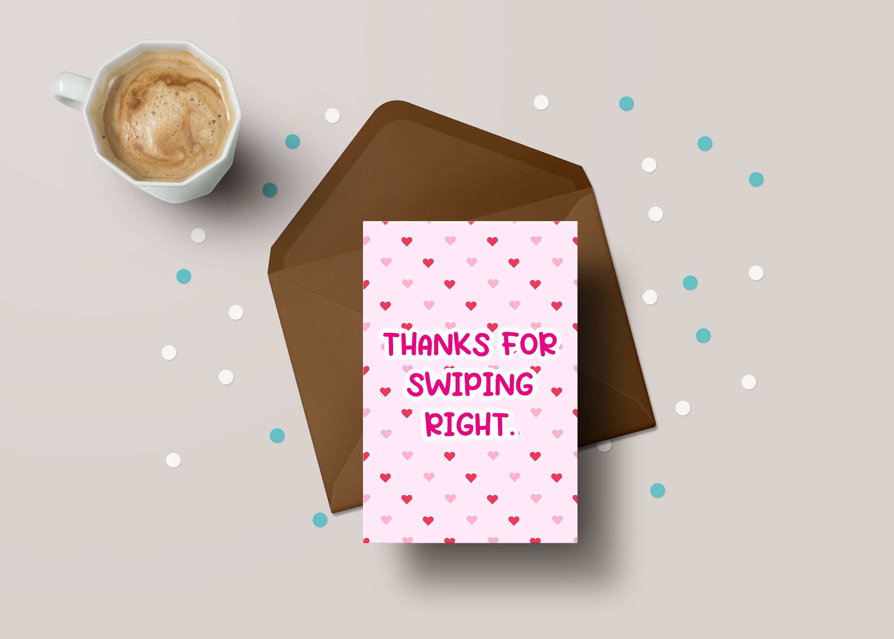 Funny Tinder Valentine Card - Thanks For Swiping Right! Partner Gift