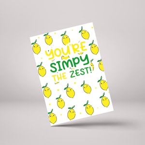 Eres simplemente el entusiasmo - Divertido juego de palabras con limón Tarjetas de felicitación