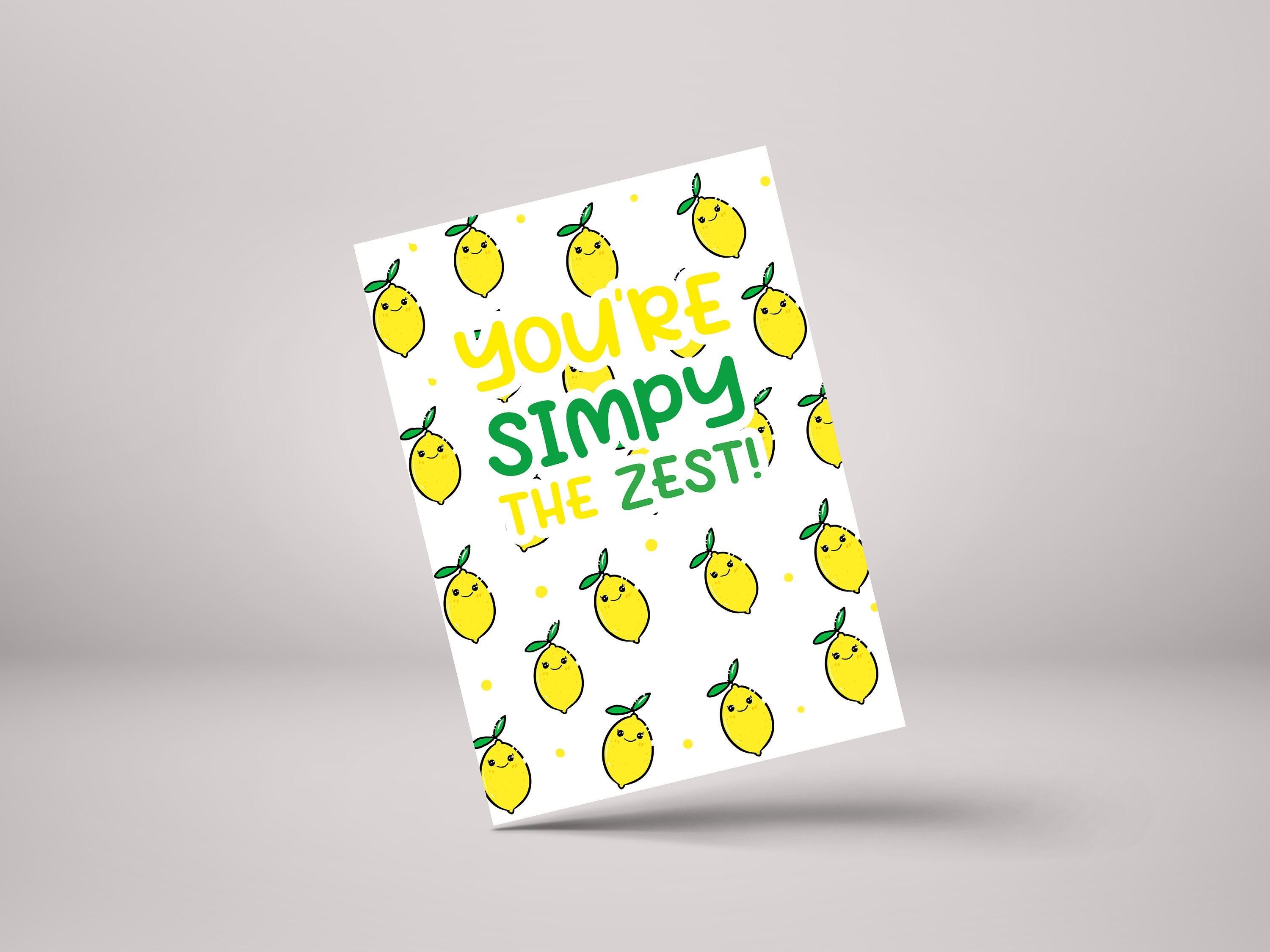 Lemon Pun Greeting Card – Funny Citrus Birthday Card for Friends