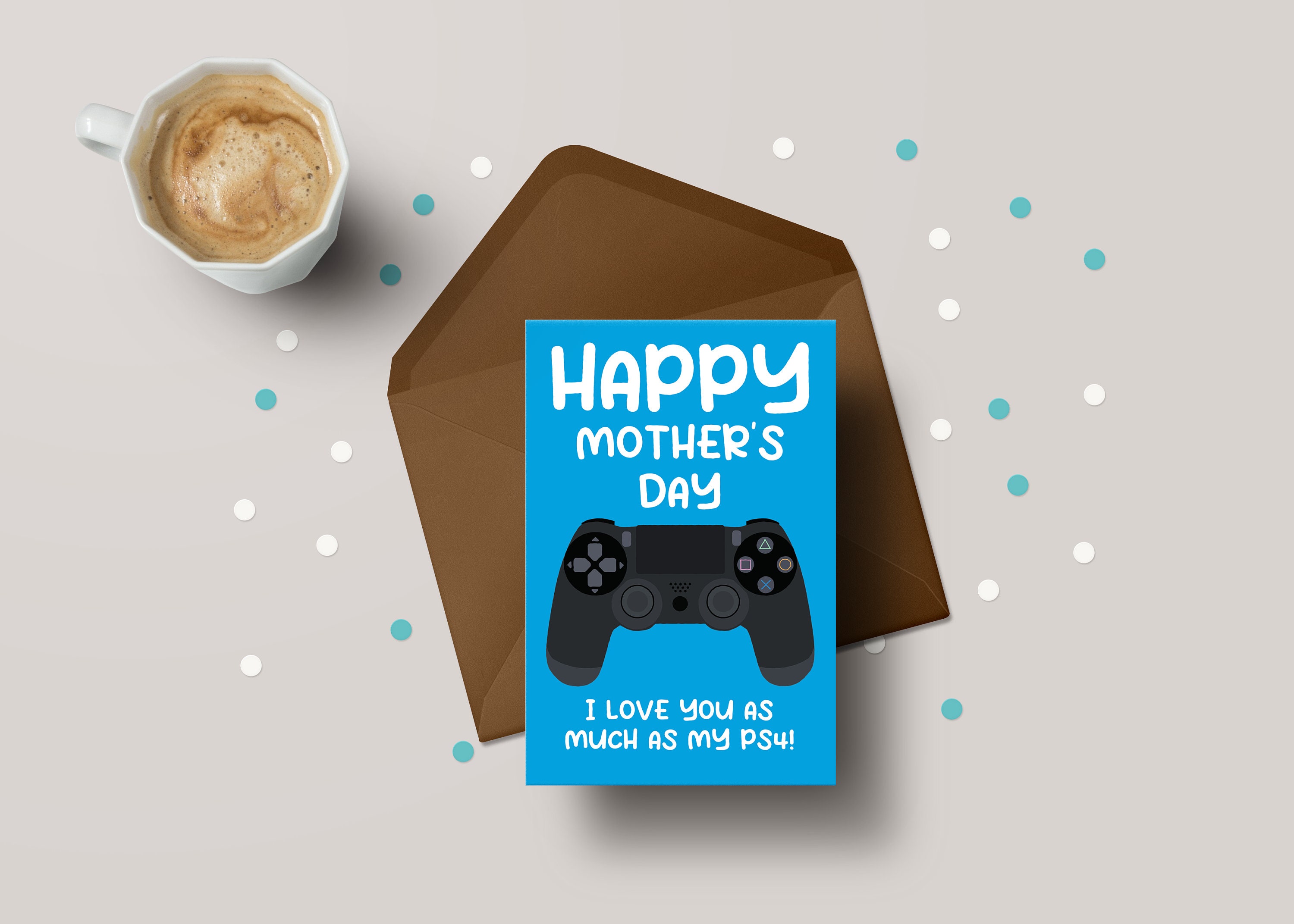Funny Gamer Mum Mother's Day Card - PS4 PlayStation 4