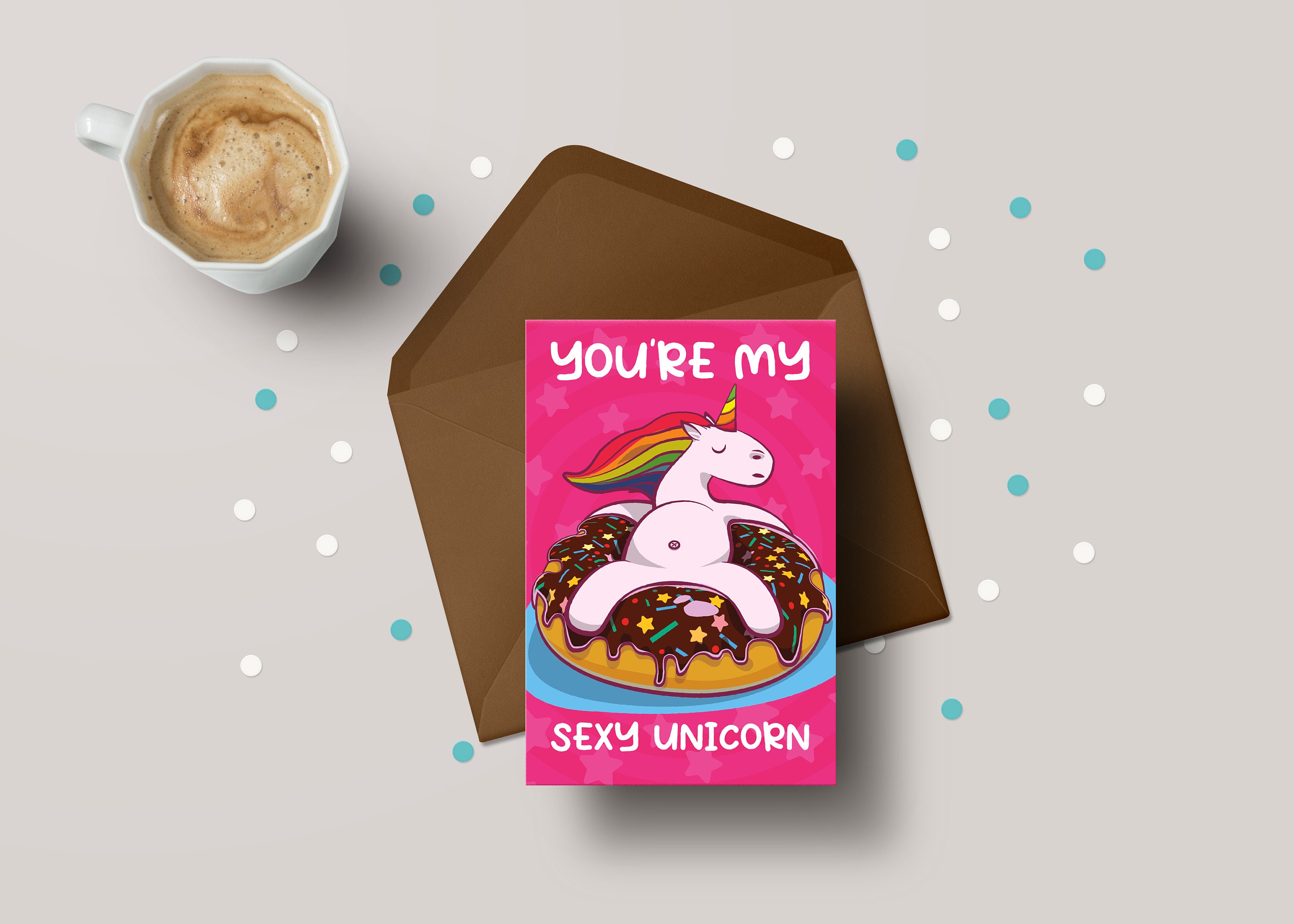 Sexy Unicorn Valentine Card - For Partners, Funny & Lovers & Lovers Him/Her