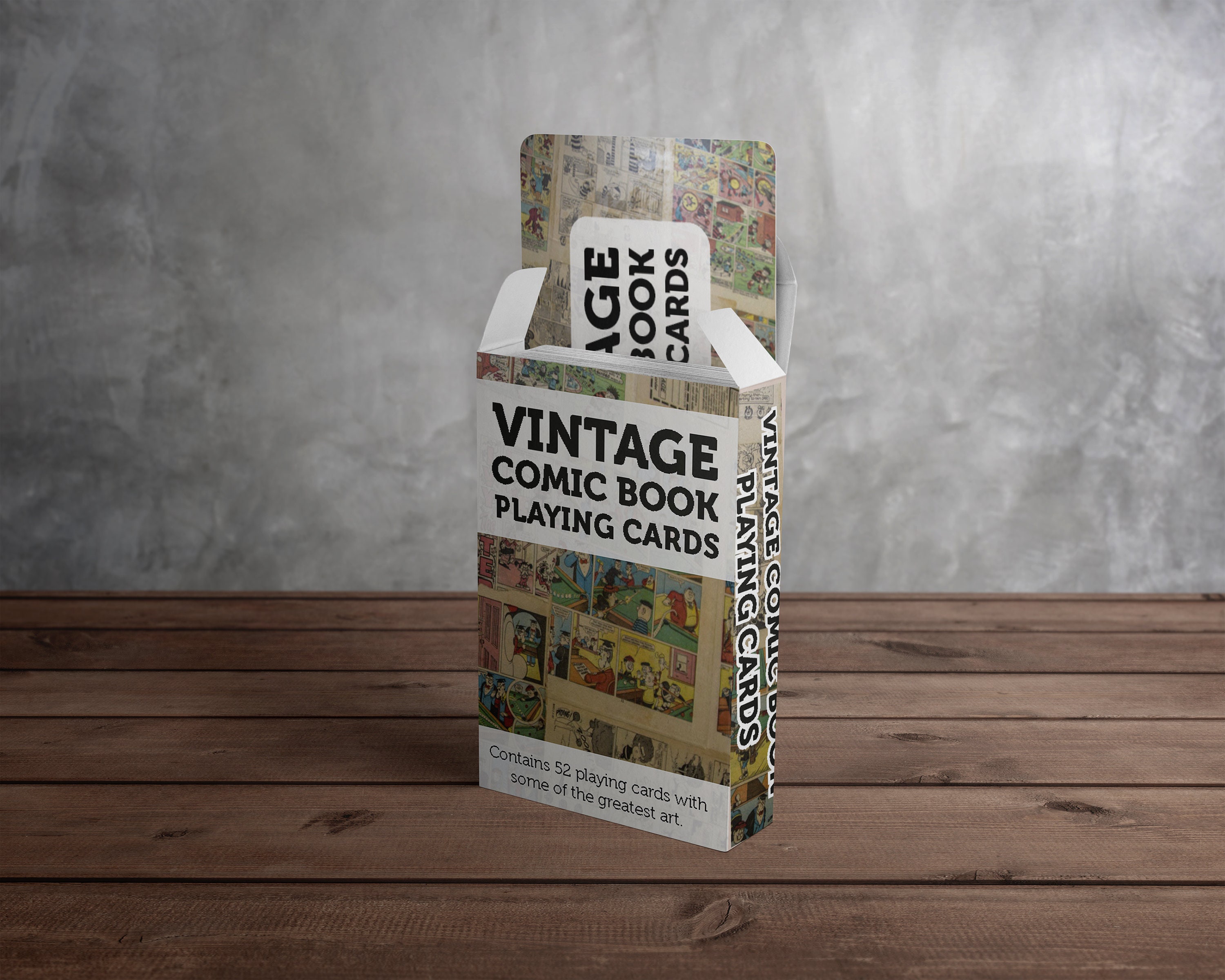 Vintage Comic Book Playing Cards, 52 Card Pack for Game