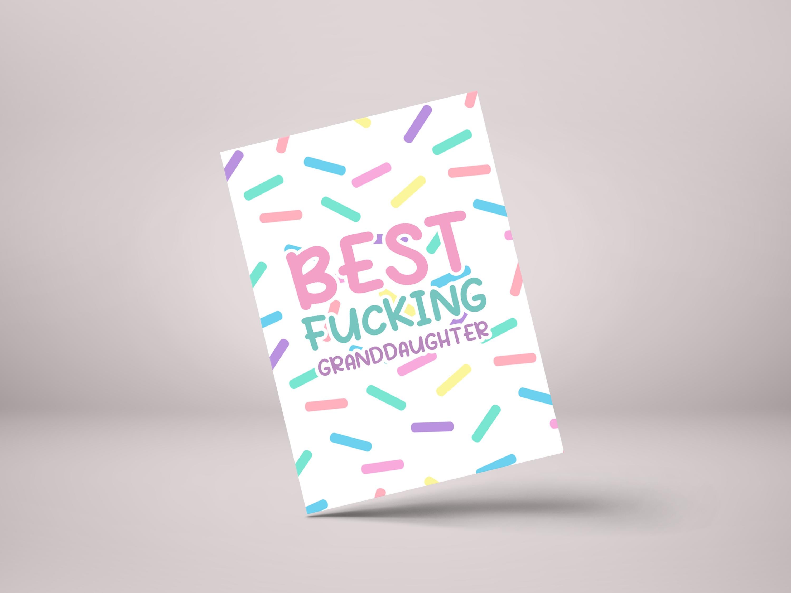 Best F*cking Granddaughter Funny Step Dad Birthday Card
