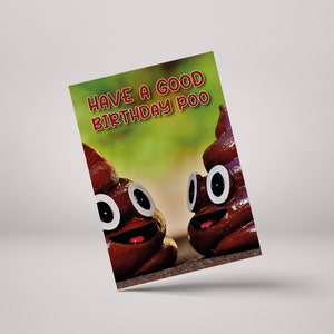 Have A Good Birthday Poo! - Funny Friend Poo Birthday Greeting Card - GC110