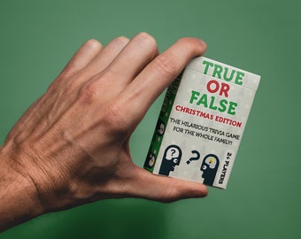 Christmas True or False - 52 Cards with Questions (Game for Adults/Family, Portable Camping, Christmas Game and Holiday Games)