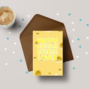¡Feliz cumpleaños amante del queso! - Tarjeta de felicitación de cumpleaños divertida para adicto al queso - GC107