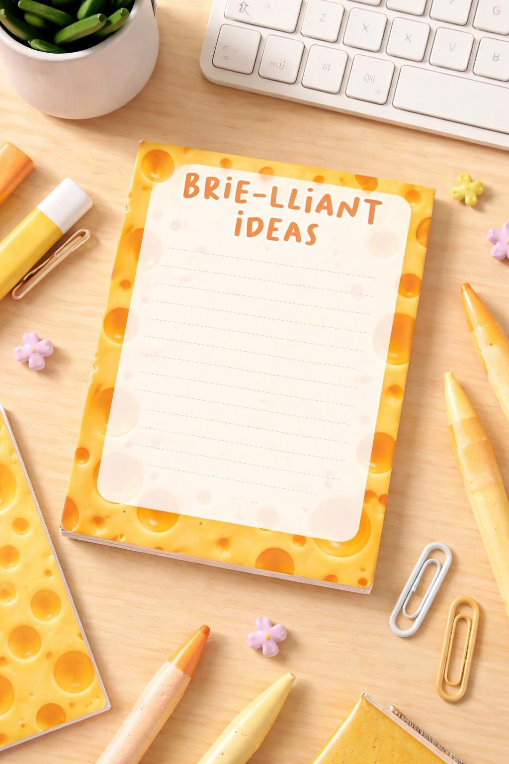 Cheese Pun Notepad, Funny Foodie Gift, A5 Lined Notes