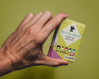 80s & 90s Hum It Card Game - 52 Cards with 104 Playful Prompts (Game for Adults/Family, Christmas Game and Holiday Games)