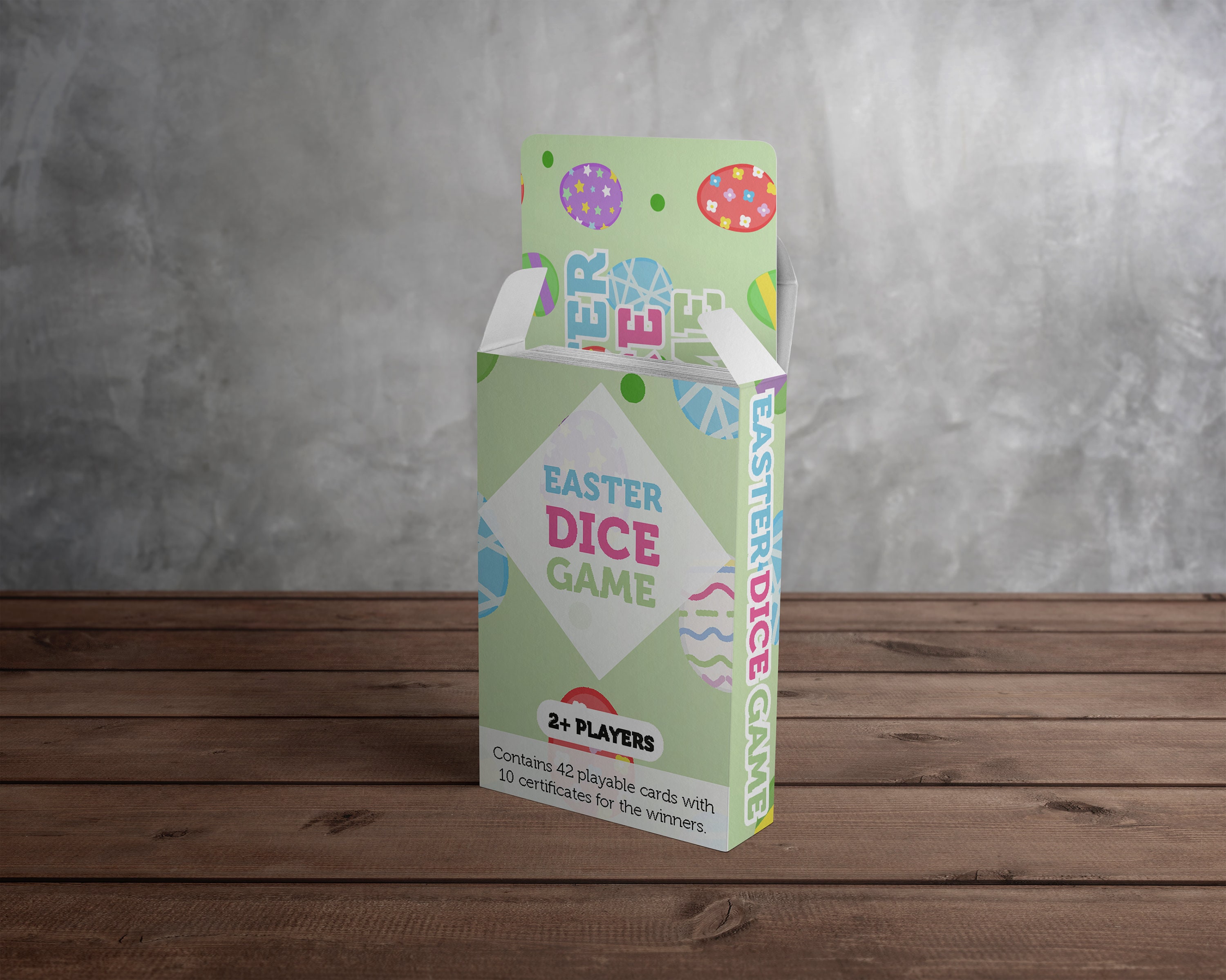 Easter Dice Game, Family Fun, Card Game for Kids & Certificates