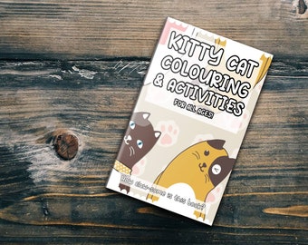 Kitty Cat Activity Book for All Ages! Adult and Kids Colouring/Activity Book, Stocking Filler / Birthday Gift