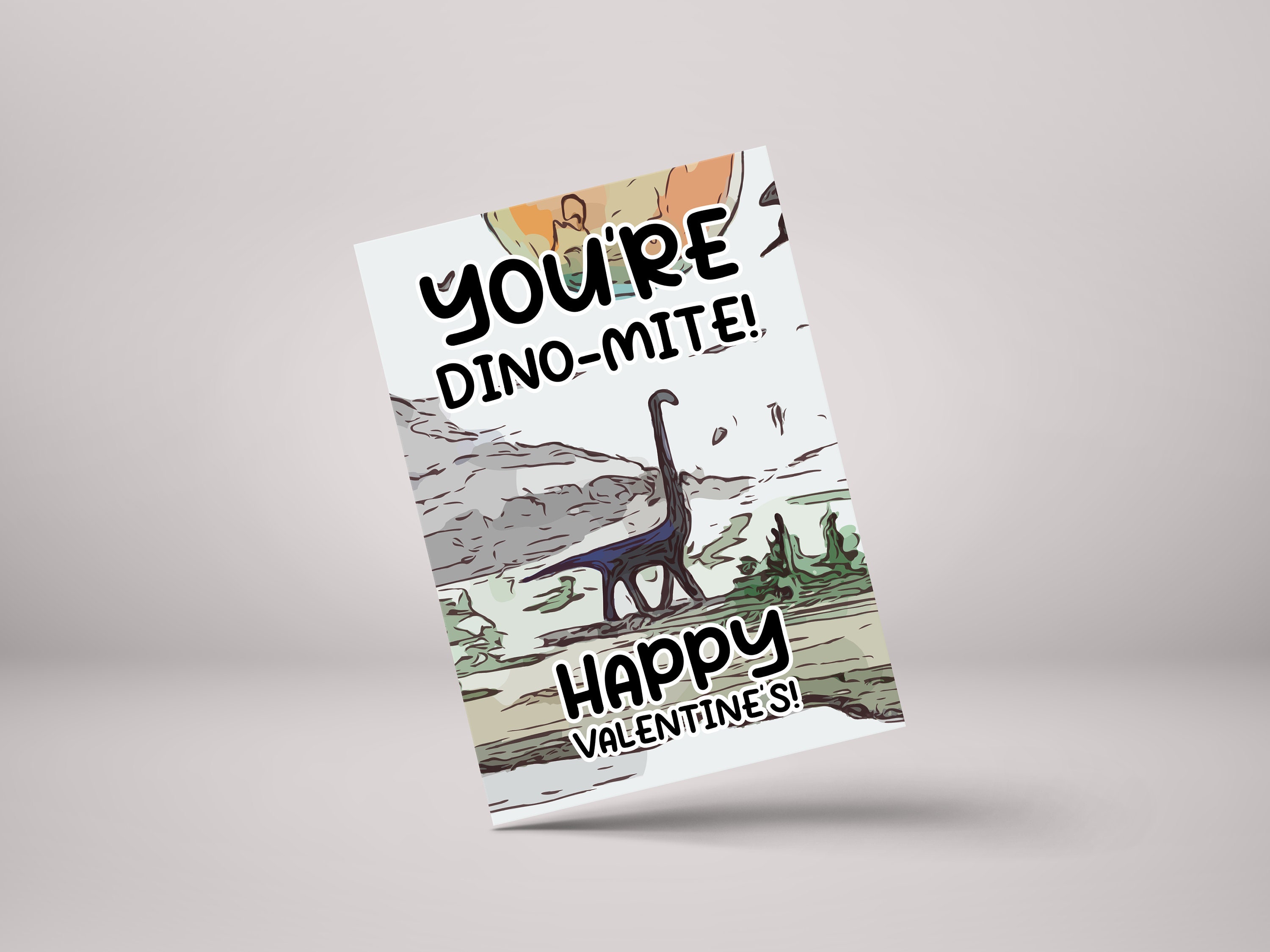 Dinomite Funny Valentine's Card - Personalised Dinosaur Love