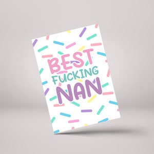 Best Fucking Nan – Divertente biglietto d'auguri per la festa della mamma/Nan – GC43