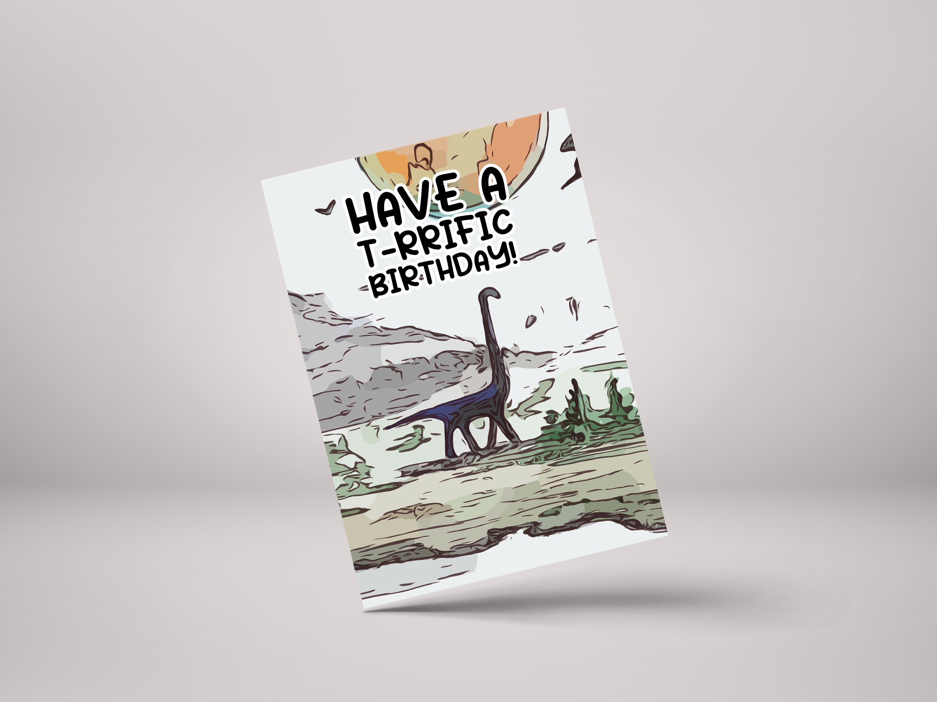 Funny Dinosaur Birthday Card - Personalised T-Rex Card for-Rex Card