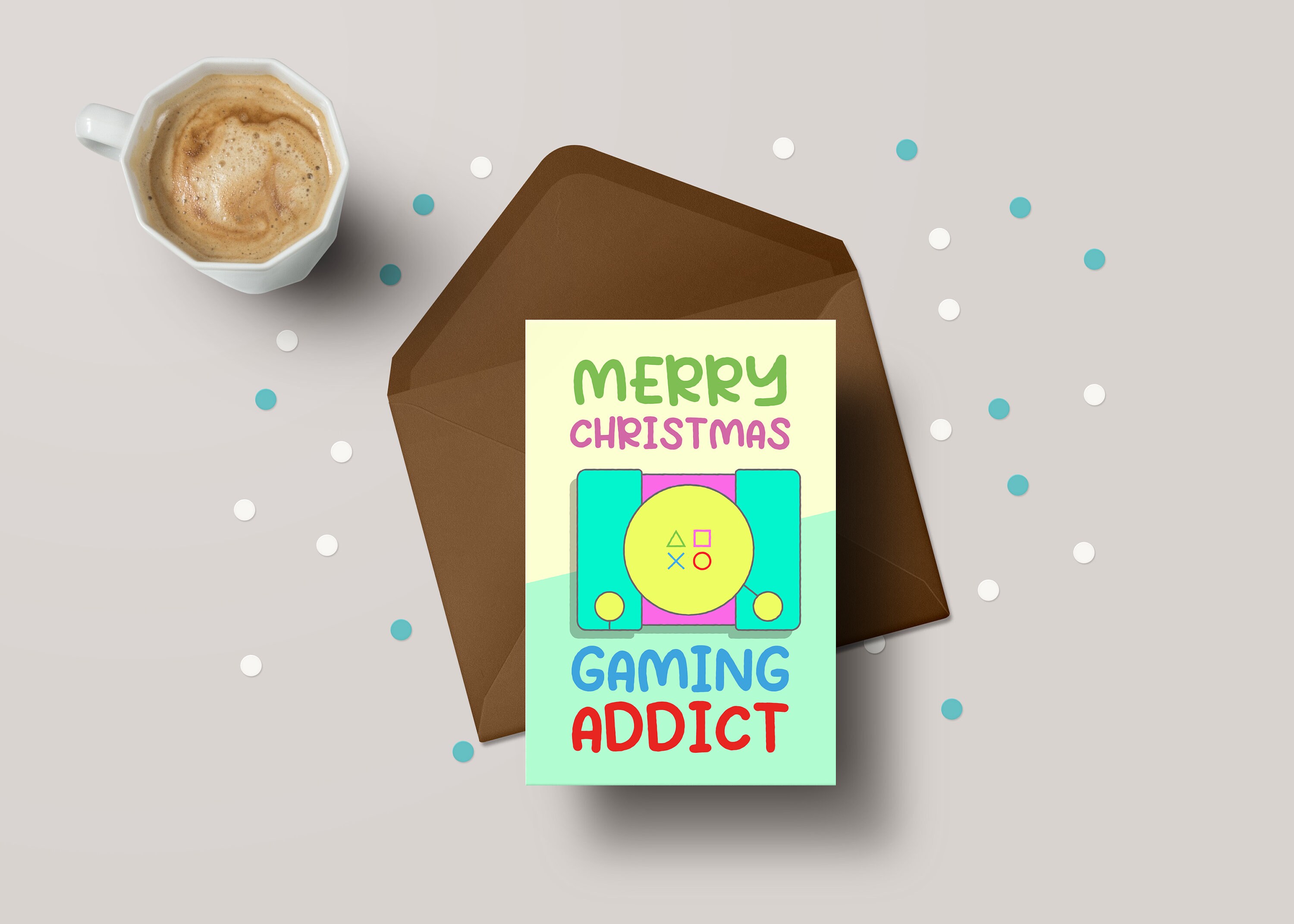 Christmas Gaming Addict Card - Funny Xmas Greeting for Gamers