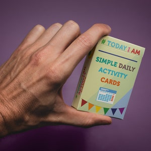 Hoje eu sou #TODAYIAM Cartões / Ano de datas, ideias para datas de fim de semana - Baralho de cartas com ideias positivas para datas diárias, presente de dia dos namorados