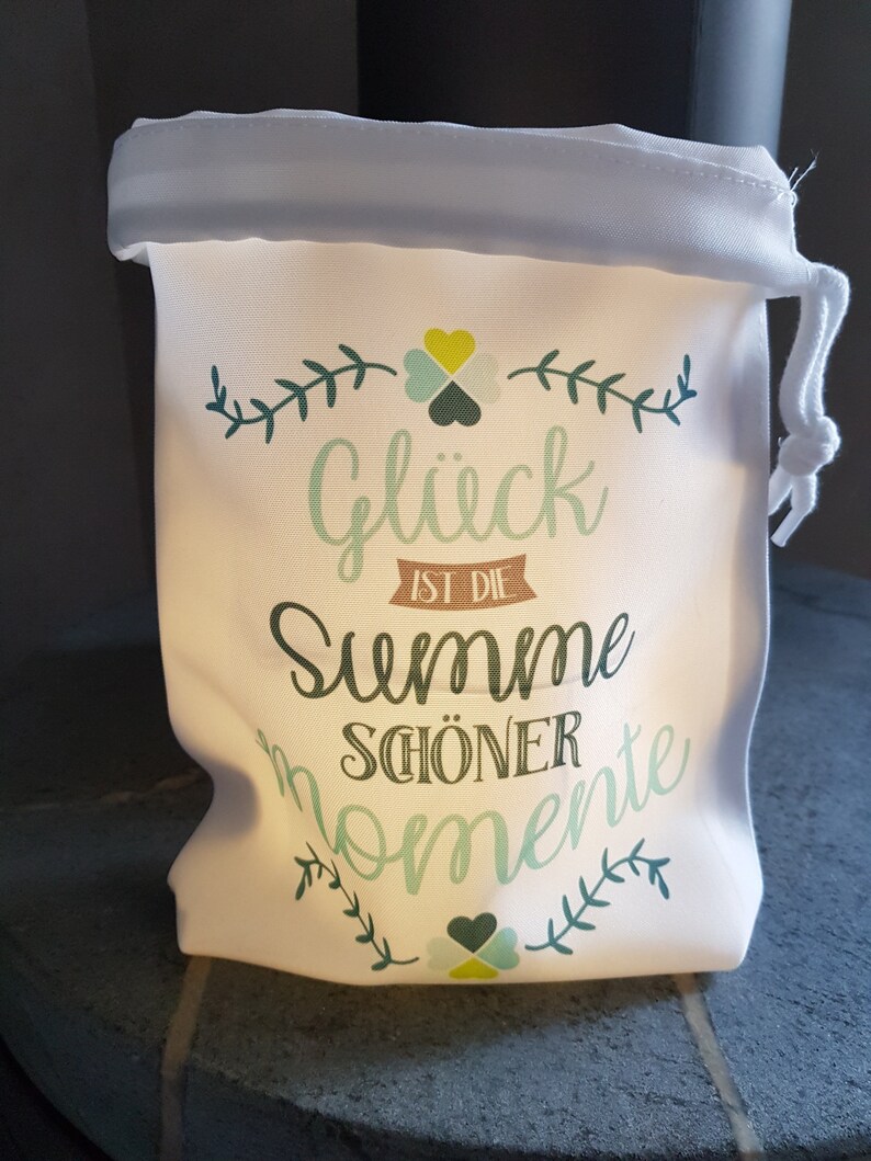 Lichtbeutel mit Spruch Glückslicht Glück Etsy.de
