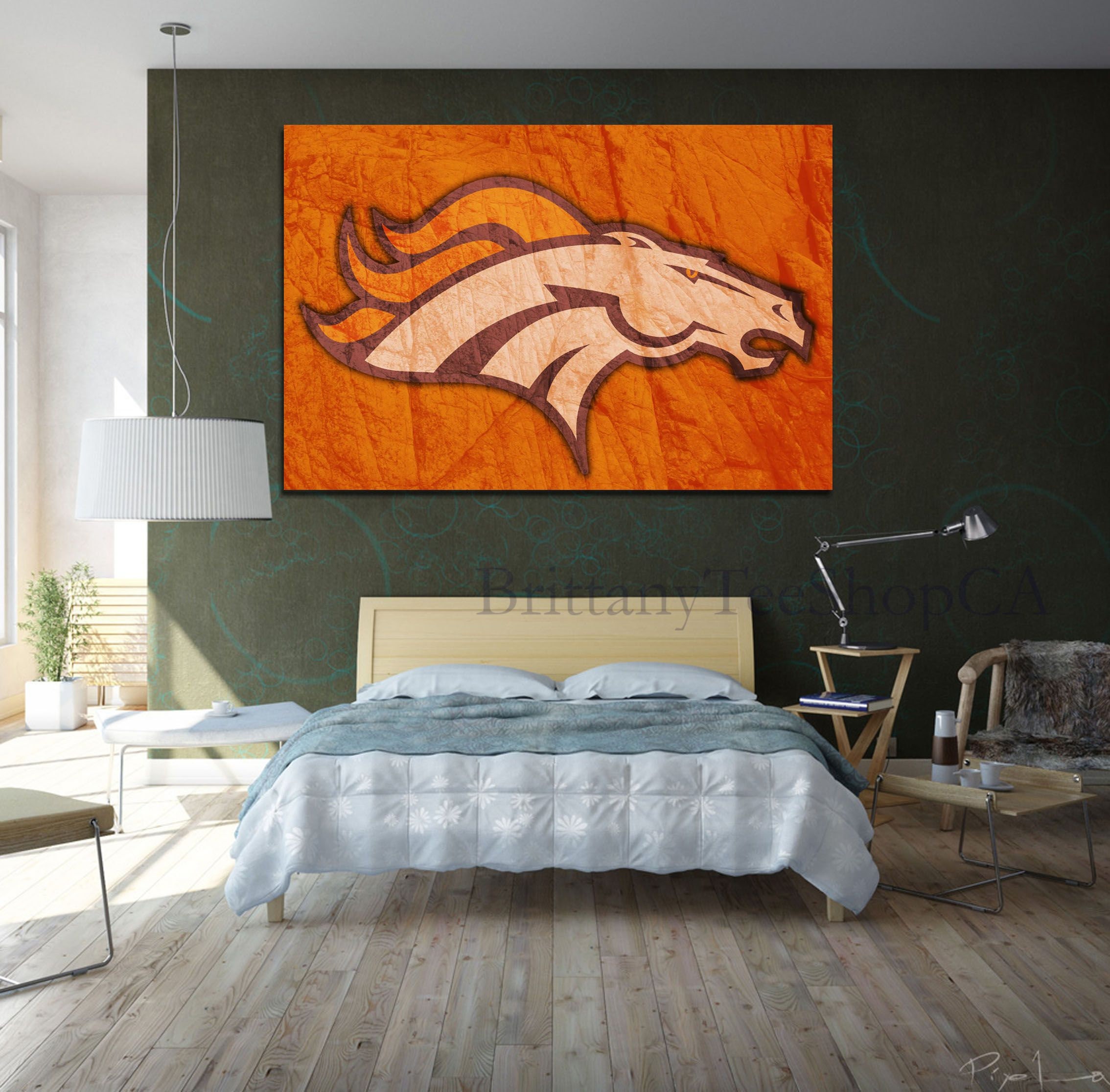 Denver Broncos Orange Logo Fußball NFL Sport Leinwand Wand | Etsy