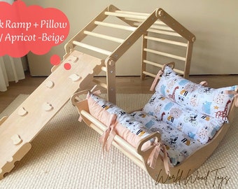 Kletterbogen mit Kissen, Montessori Arco Rocker, Erstes Geschenk für Kleinkinder, Kletter-Gymnastik, Kissenbogen, Kletterset, Kletterbogen