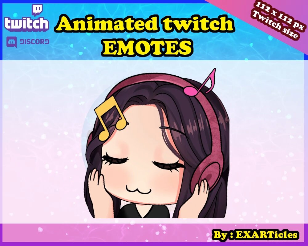 ANIMATED cute chibi Emotes // Kawaii Squirtle Jam vibes dance Animated